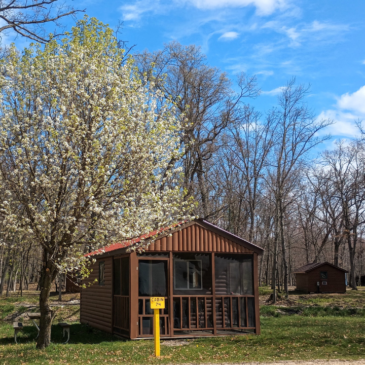 Cabin rental at wisconsin dells campground, natures touch campfround